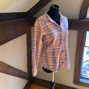Eddie Bauer Multi Color Peach Flannel